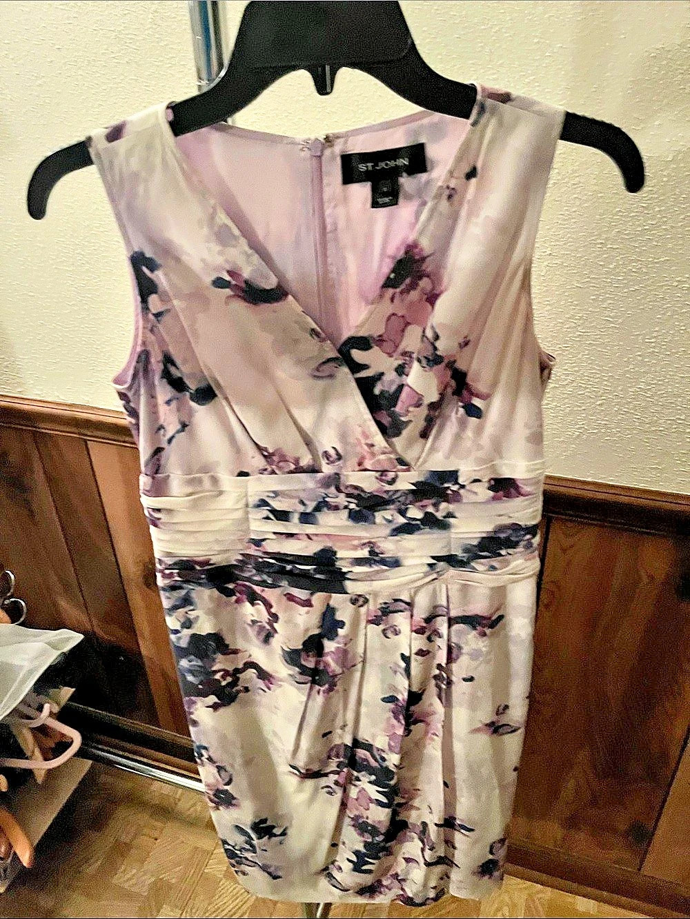 St. John Floral Mini Dress Pink & Black Size 2